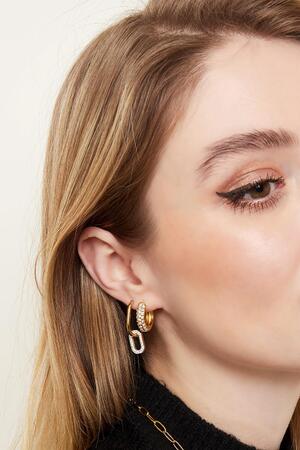 Earrings shiny hoops Gold Stainless Steel h5 Immagine2